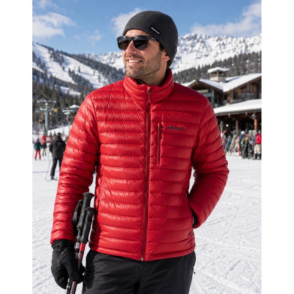 Marmot Mens Quasar Nova 800 Fill Down Jacket Team Red 81090 Puffer Coat XL New